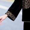Spring Collection: Embroidered Velvet Two-Piece Suit for Mothers - Jacket & Elastic Waist Pants