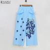 ZANZEA Women Loose Casual Summer Floral Cropped Pants