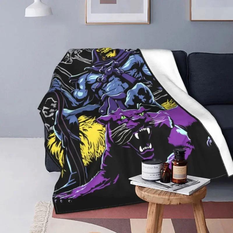 Coperte He-Man Skeletor Morbide Comode Flanella Invernale Masters Of The Universe Plaid per Divano Viaggio Camera da Letto