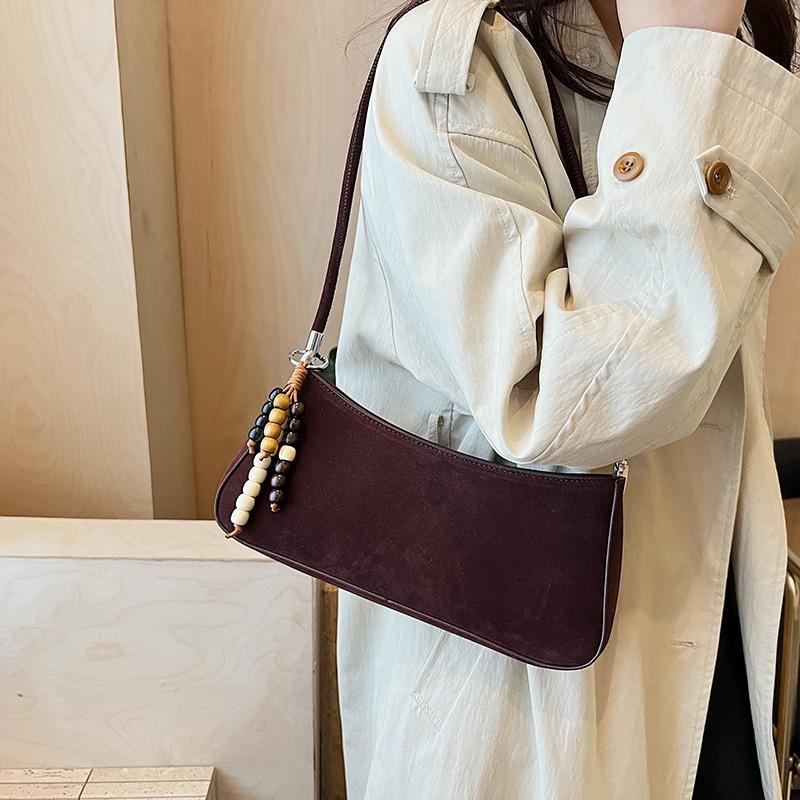 Premium suede bag women's soft leather underarm bag fashionable niche design new simple and fashionable shoulder bag