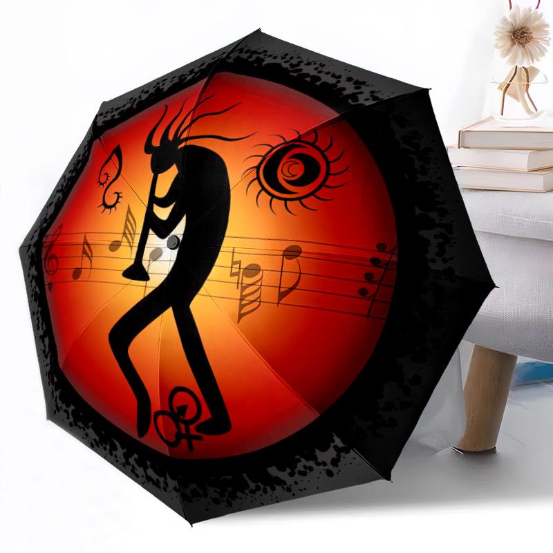 Music Automatic Umbrella Compact 8-Rib Design Foldable Design All-Season Use Compact Folding Umbrella Spiritual Gift