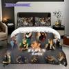 Rock Legend Johnny Hallyday Three-piece set (1 * duvet cover + 2 * pillowcase, without core) 2D Flat Bedding set Duvet cover and pillowcase