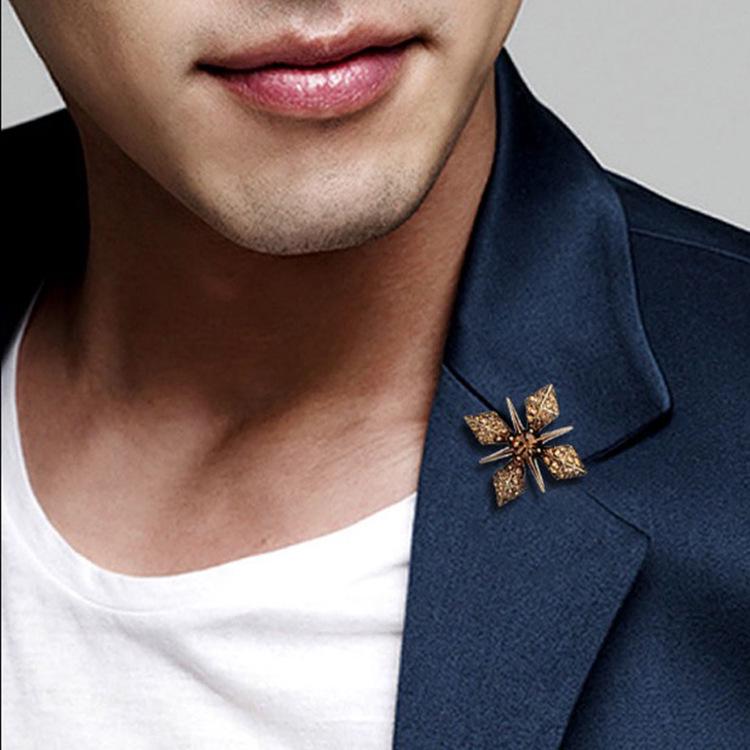Men s Fashionable Retro Cross Brooch золотой