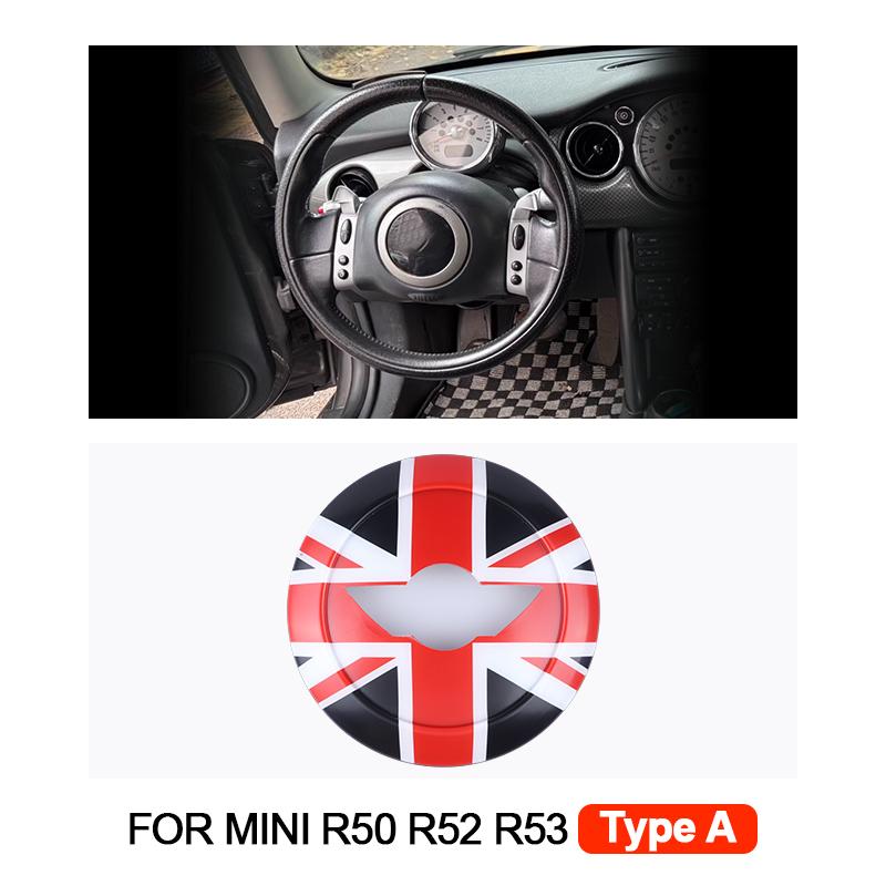 1PCS Car Steering Wheel Center Panel Car Sticker Night Jack For MINI Cooper R50 R52 R53 For Mini Cooper Interior Accessories