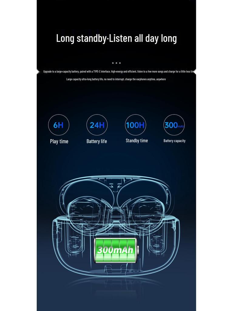 K50 Zinc Alloy True Wireless Bluetooth Earbuds, Long Battery Life, Compatible with Apple & Huawei