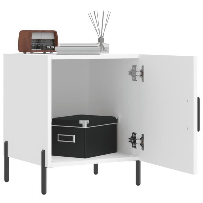 VidaXL Tables de chevet 2 pcs blanc 40x40x50 cm bois d’ingénierie 827581