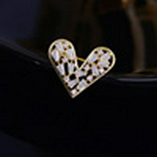 

Элегантная брошь в форме сердца, защищающая от оголения: Милая брошь в японском и корейском стиле для модных корсажей и воротников золотой