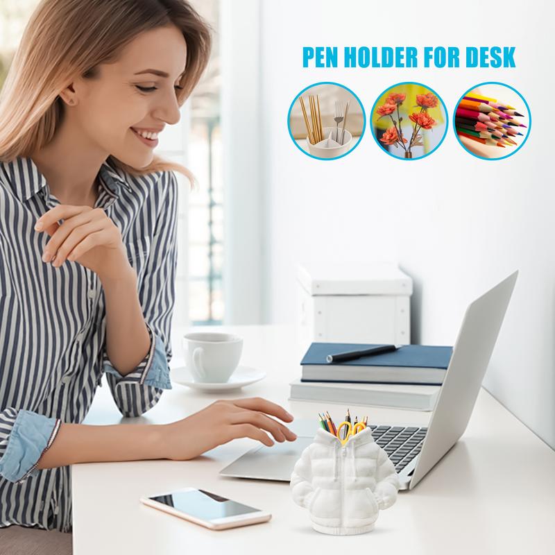 Stifthalter Make-up Pinselhalter Daunenjackenförmiger Organizer Aufbewahrung Ästhetischer Behälter für Arbeit Lehrer Zuhause Schule Schlafzimmer