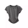 Women's Crew Neck Short Sleeve Fitted Tunic Top Solid Color Casual Summer Tee
