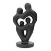 Abstract Woman Statue, Matte Black Resin Art Sculpture, Family of Four Hollow Love Shape Statue for Modern Minimalist Home Decor