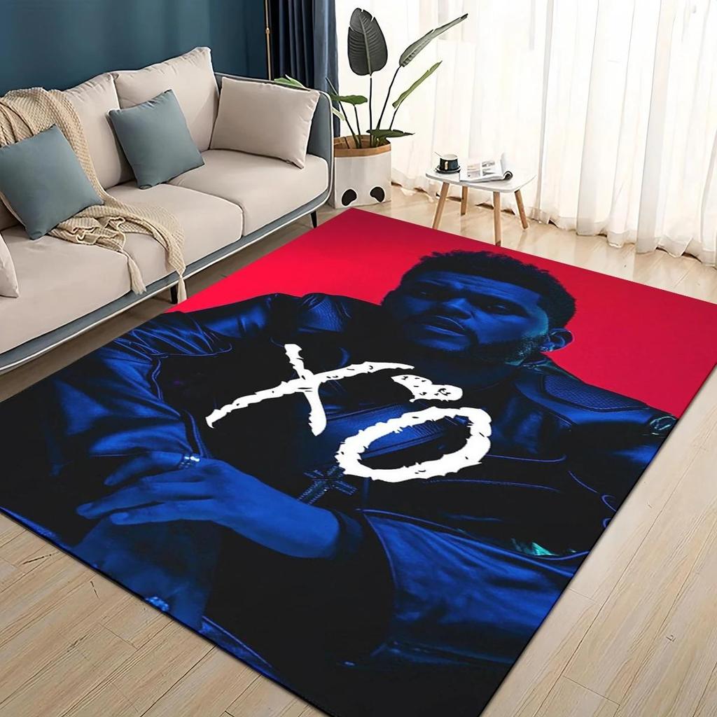TAPPETO 3D THE WEEKND,XO Alternative R&B Abel Tesfaye per Soggiorno Camera da Letto Casa Decorazione Divano, Tappetino Antiscivolo per Bambini