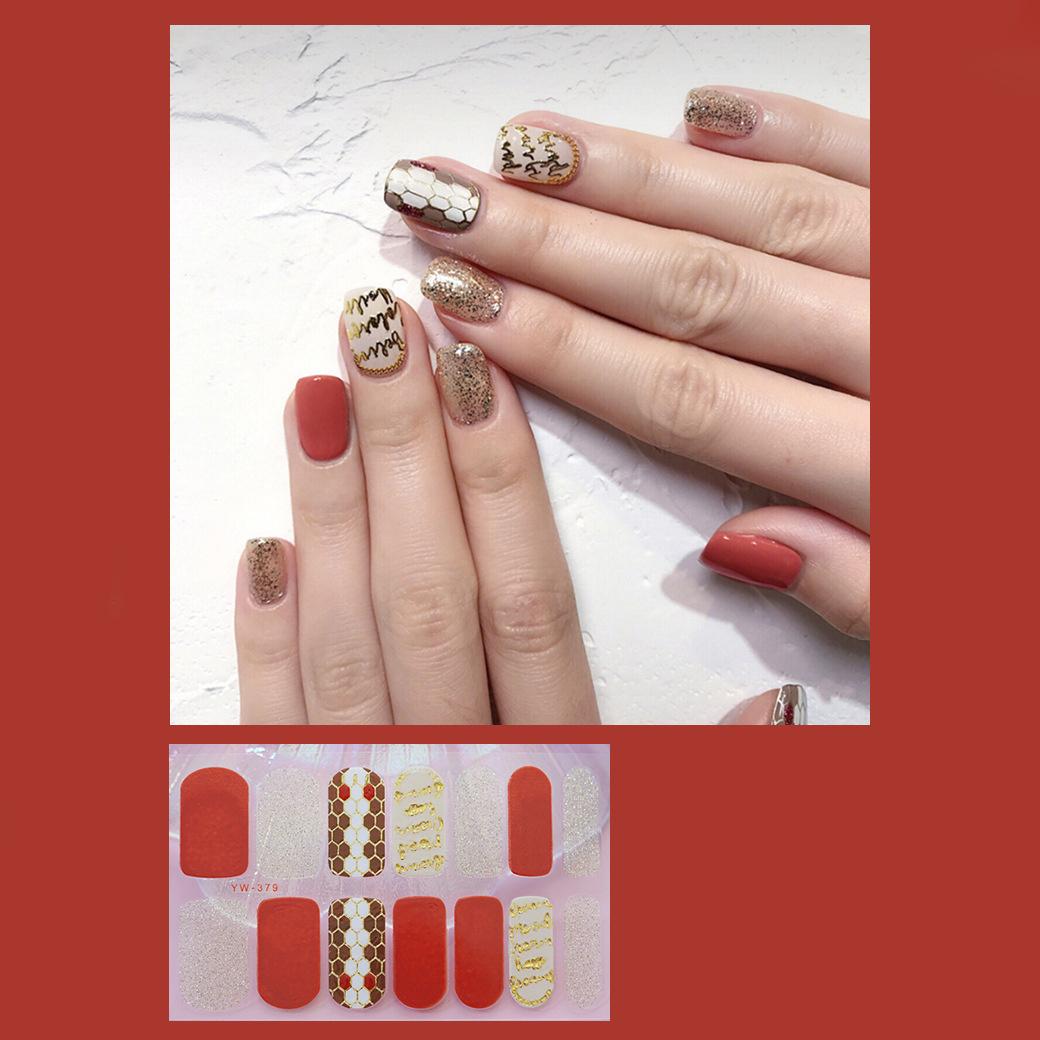 

14 шт./лист, пресс для ногтей, накладные ногти с фруктами, блестящая пудра, наклейки для ногтей, готовый маникюр, быстрый Nial 06