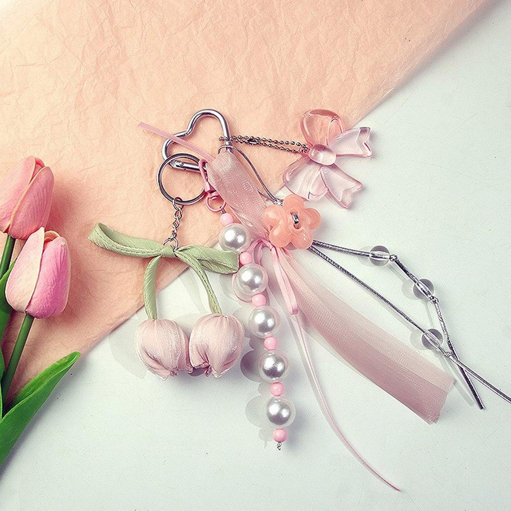 Charm Schleife Schlüsselanhänger Blume Taschenzubehör Stilvolle Geldbörsenverzierung Einzigartige Schlüsselanhänger für den täglichen Gebrauch