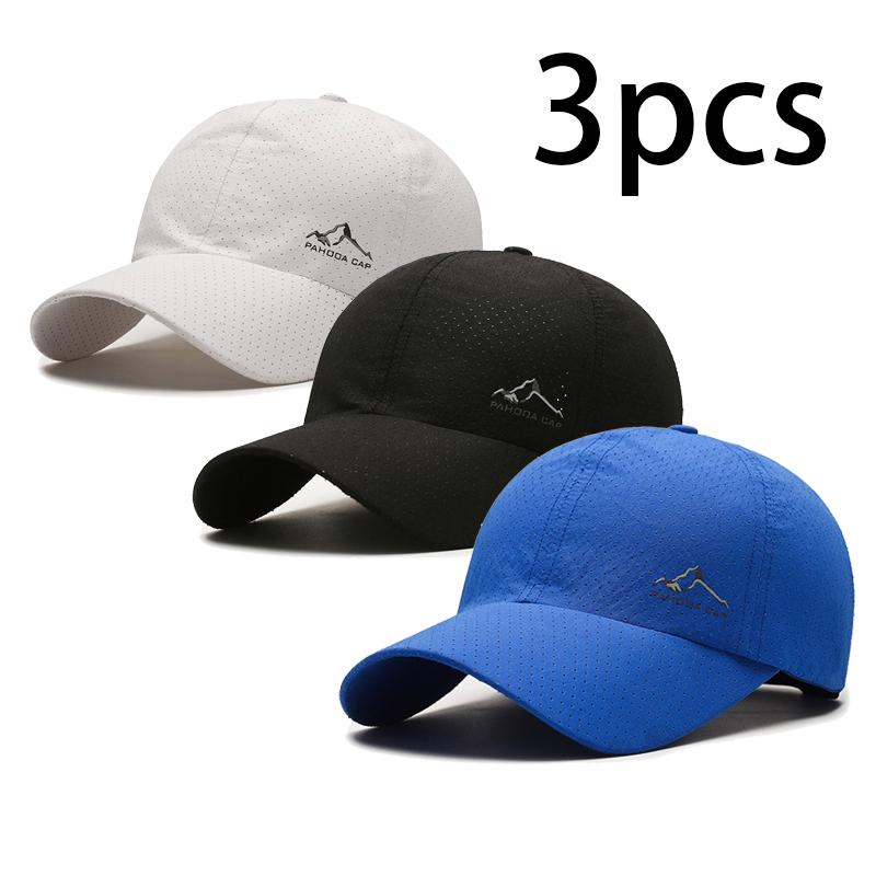 

Couple s 3-Pack Quick Dry Breathable Baseball Caps, Lightweight Mesh Sun Hats for Running & Outdoor Activities
