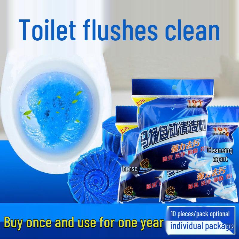 

Блоки для чистки унитаза с ароматом «Голубая свежесть», удаляющие запахи синий