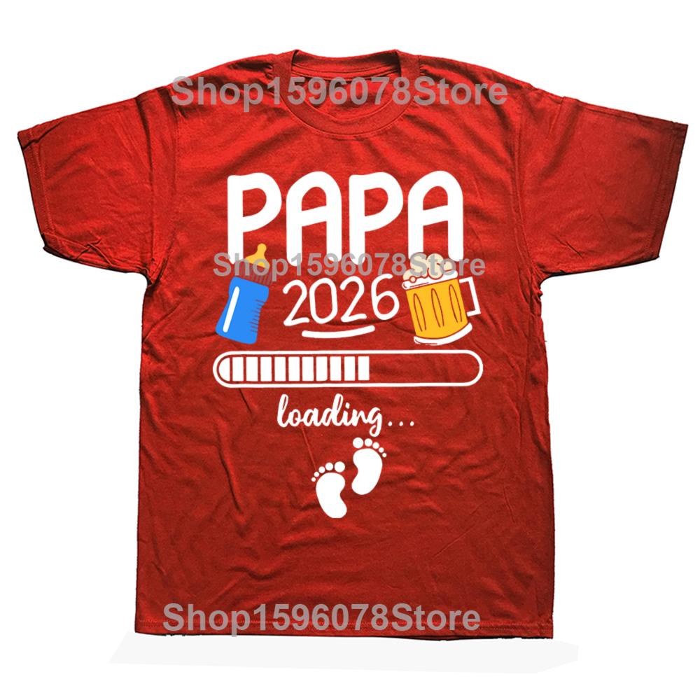 Papa 2026 T Shirt Funny Future Dad 2026 Beer Lovers T Shirts Short Sleeve Mens Clothing Fashion Casual Loose Oversized T Shirt
