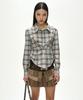 ADSB ANDERSSON BELL Check Draped Waist Shirt (Blue/Orange)