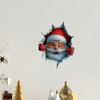 Santa Cracked Wall Decal Christmas Self-Adhesive Static Clings PVC Stickers for Car Window Room Wall Decor