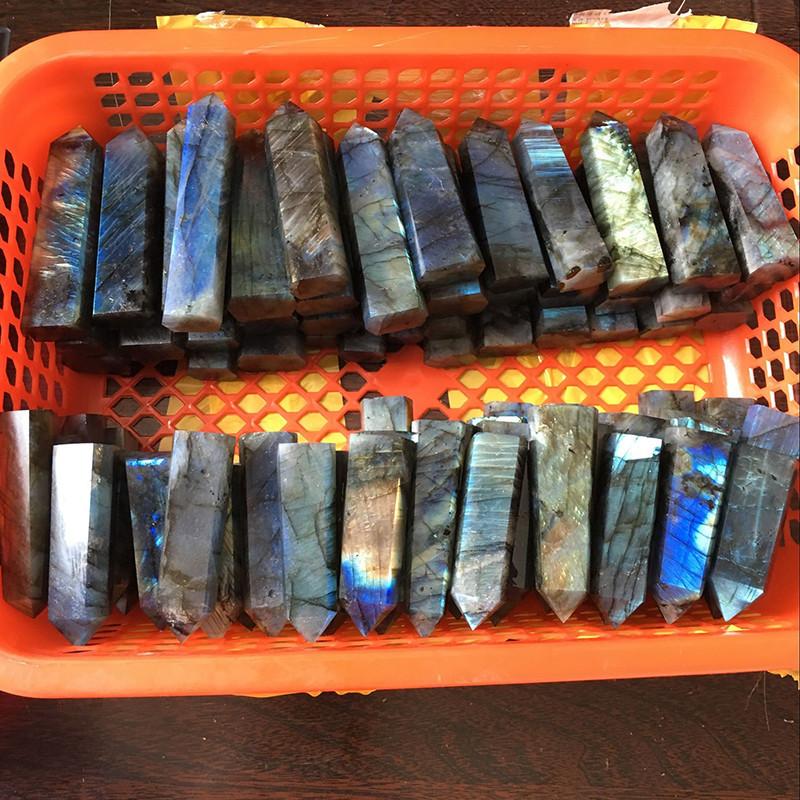 Exquisite Natural Labradorite Quartz Obelisk Crystal Wand For Spiritual Growth Gift