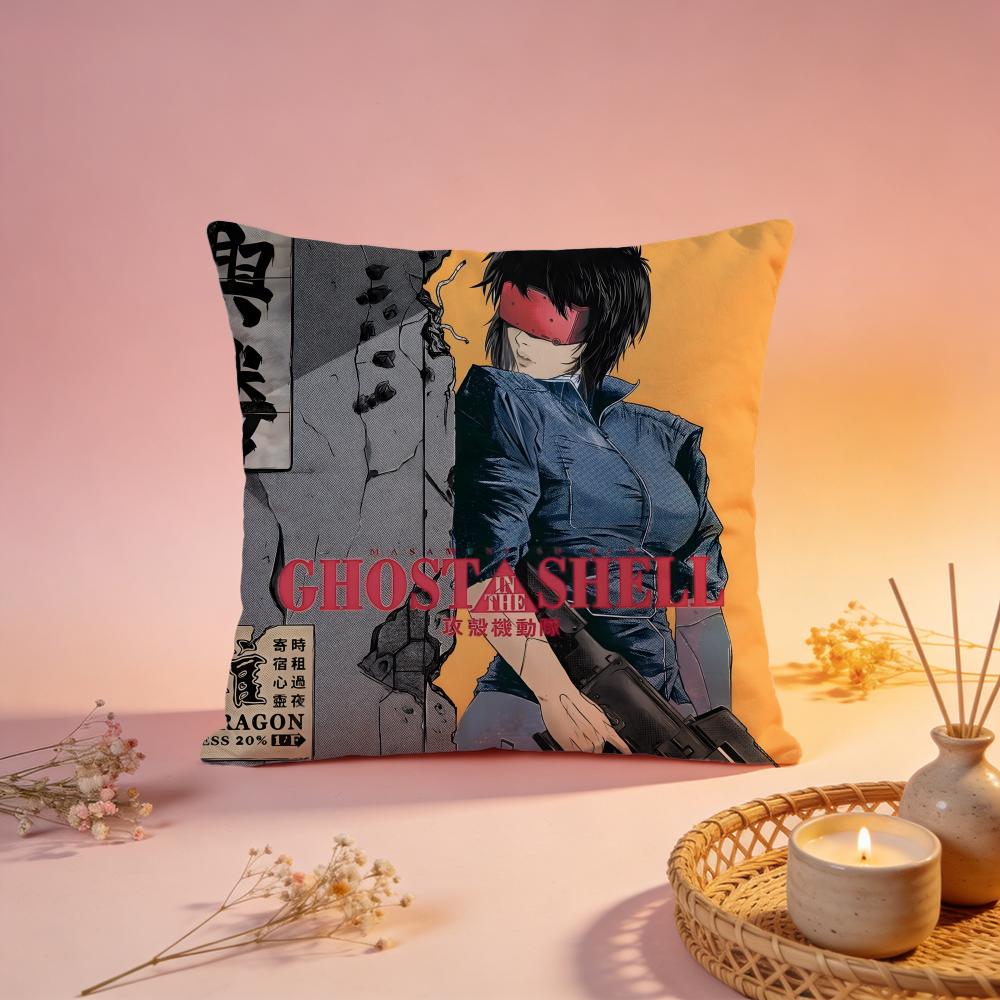 Fashion GGhost in the Shellful Cushion Cover Comfortable Durable Pillow Cover MultiScene for Home Office Car Sofa