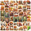 50pcs Vintage Autumn Forest Animal Plant Stickers School Stationery Decals Notebook Luggage Phone Fridge Waterproof Stickers