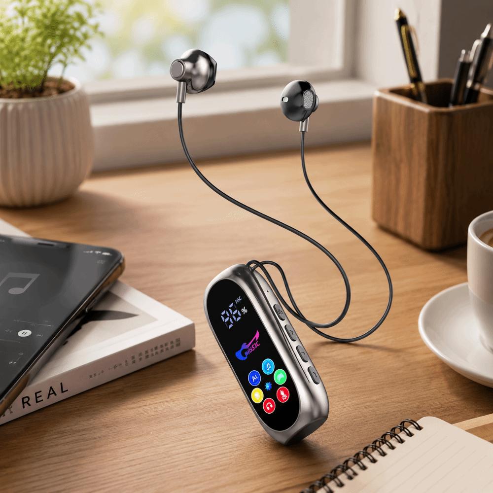 Noise Reduction Bluetooth Headphones Color Screen Wireless Earbuds Clip-On Earphones  Indoor Use