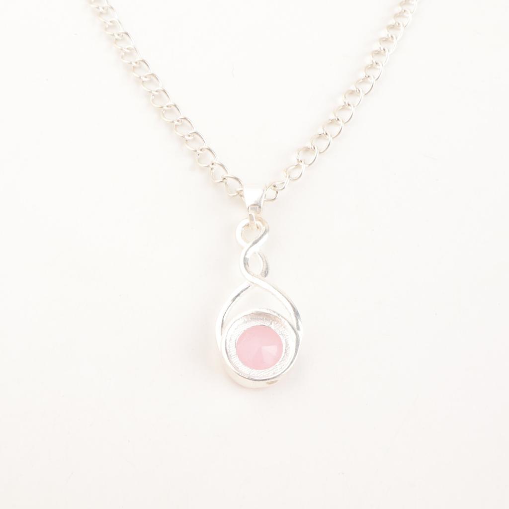 Rose Chalcedony Gemstone 925 Sterling Silver Jewelry Handcrafted Chain Pendant CP-25-13