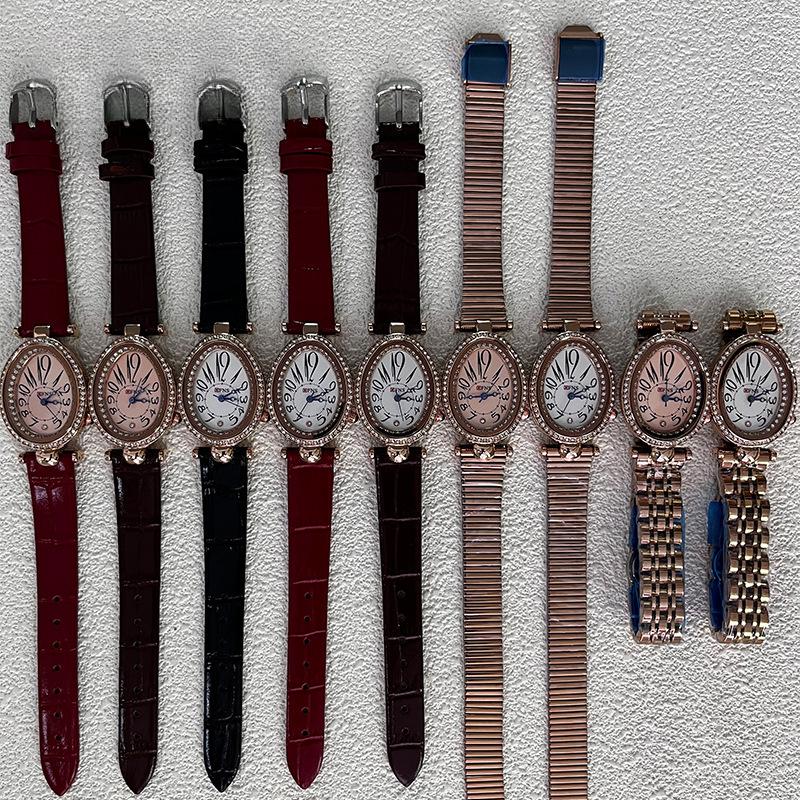 Orologio Tipo Goccia d'Acqua Retro Lusso Alto di Gamma Impermeabile al Quarzo Ovale Moda con Diamanti Incastonati da Donna