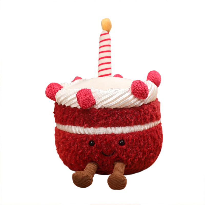 Douyin Xiaohongshu Cherry Red Velvet Cake Plush Doll Gift