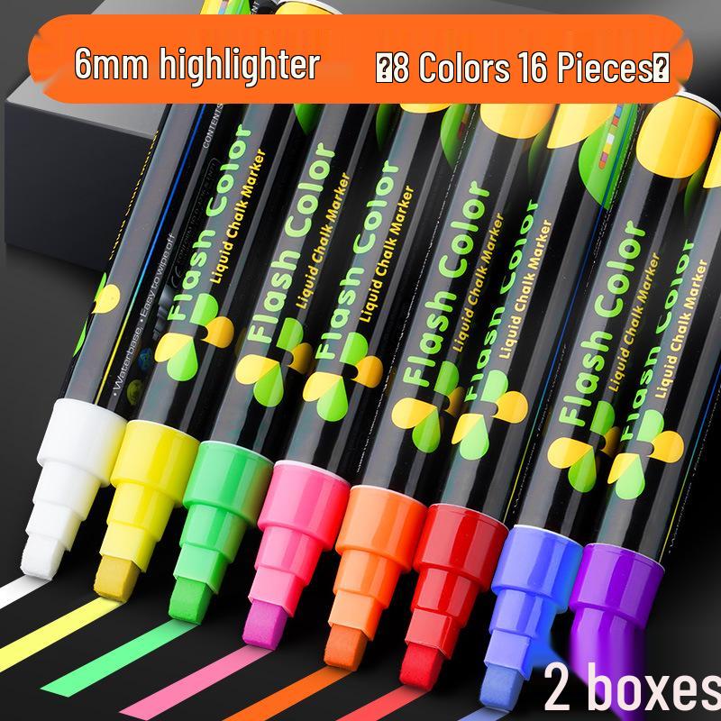 LED Fluorescent Chalk Marker Pen for Electronic Boards and Whiteboards, Water-based.