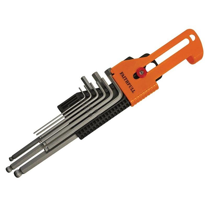 Faithfull Metric Long Arm Ball End Hex Key Set, 9 Piece