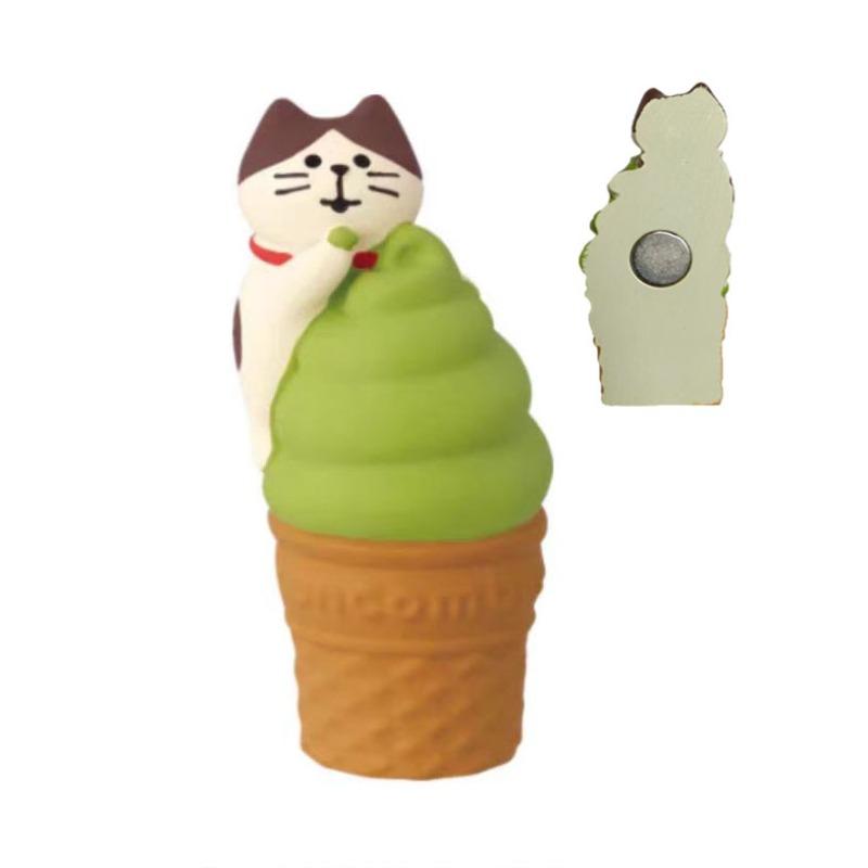 Japanese cat refrigerator sticker, grocery zakka cute bread coffee shop decoration gift miniature resin ornament