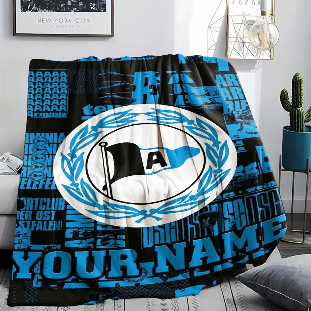 1PC Custom Name Arminia Bielefeld Patterned Flannel Blanket Suitable For All Seasons for Home Decor Warmth and Comfort Gifts Holiday Present