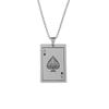 Men's Stainless Steel Ace of Spades Pendant Necklace - Hip Hop Style