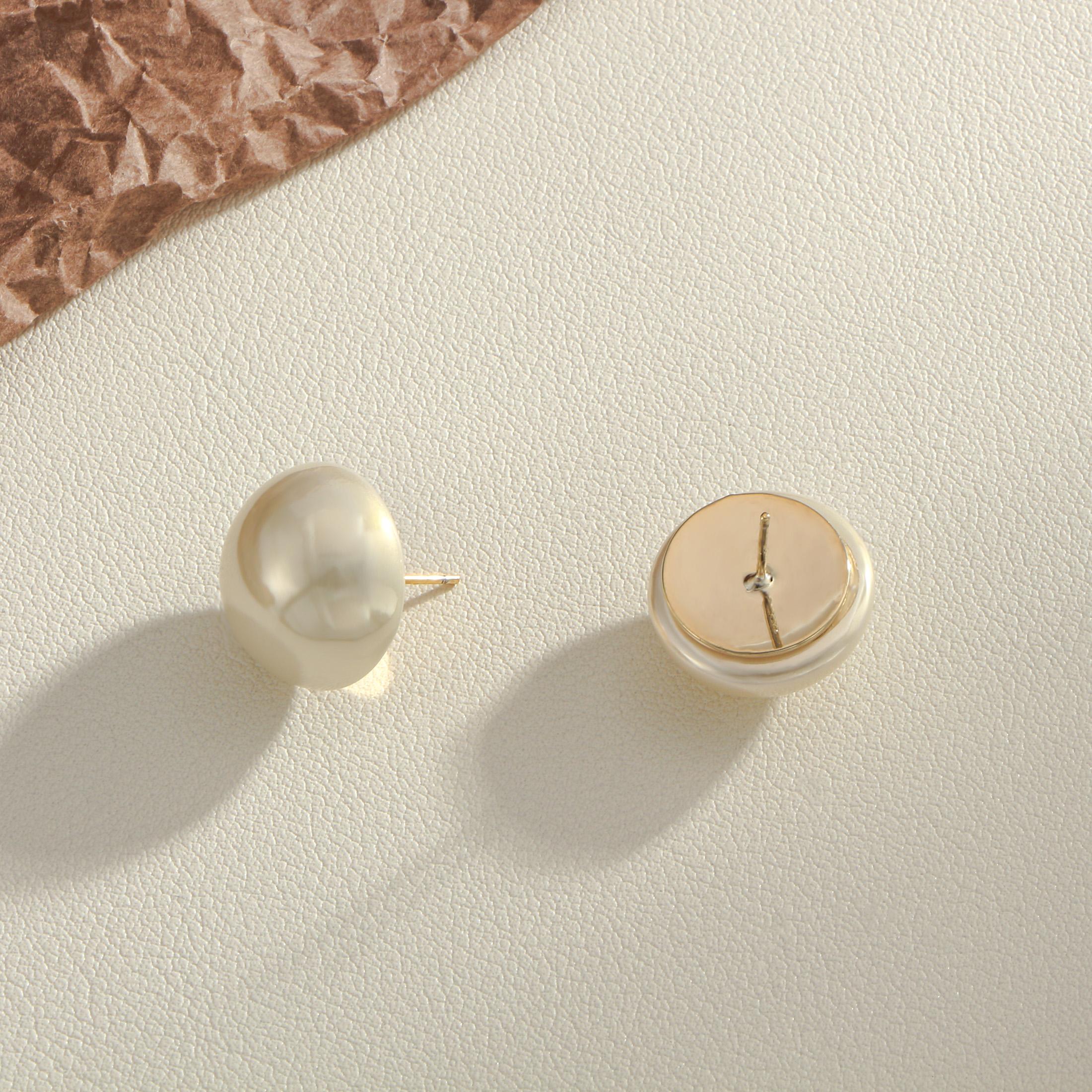 

Minimalist Shell Pearl Half Round Shape Women s Fashion Light Luxury Golden Low Allergy Charm Jewelry Gift Party Earrings