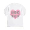 Y2k Korean T-shirt With Pink Gradient Heart Print Unisex Loose Fit Round Neck Casual Style Women's Top For Summer