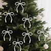 5Pcs Imitation Pearl Bow Bead Sewing Patch ,Christmas Hanging Decoration Gift Bouquet Decor Crafts