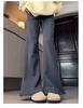 Douyin Women’s Winter Fleece-Lined Micro Flare Sweatpants - 2024 High Waist Slimming Wide Leg Horseshoe Pants