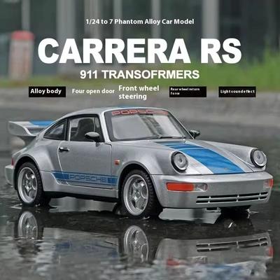 1:24 Sportwagen Trendy Speelgoed Metalen Die-cast Legeringsmodel met Geluid en Licht Terugtrekken Collectie Ornamenten Cadeau Jongen Kinderspeelgoed Modefiguur