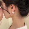 Elegant Two-Way Retro Camellia Pearl S925 Silver Ear Studs