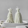 3D Wedding Dress Aroma Candle Silicone Mold Woman Skirt Party Princess Dress Plaster Resin Handmade Soap Candle Making Molds