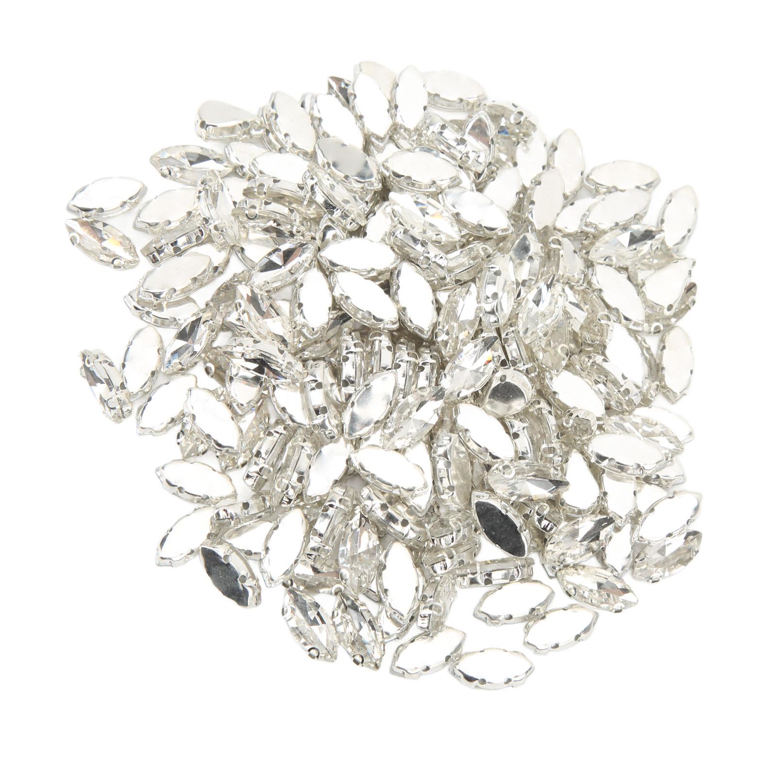 

200 шт. Стразы Лошадиный глаз 7x15 мм Блестящие Изысканные Пришивные Стразы Лошадиный глаз для DIY Одежды