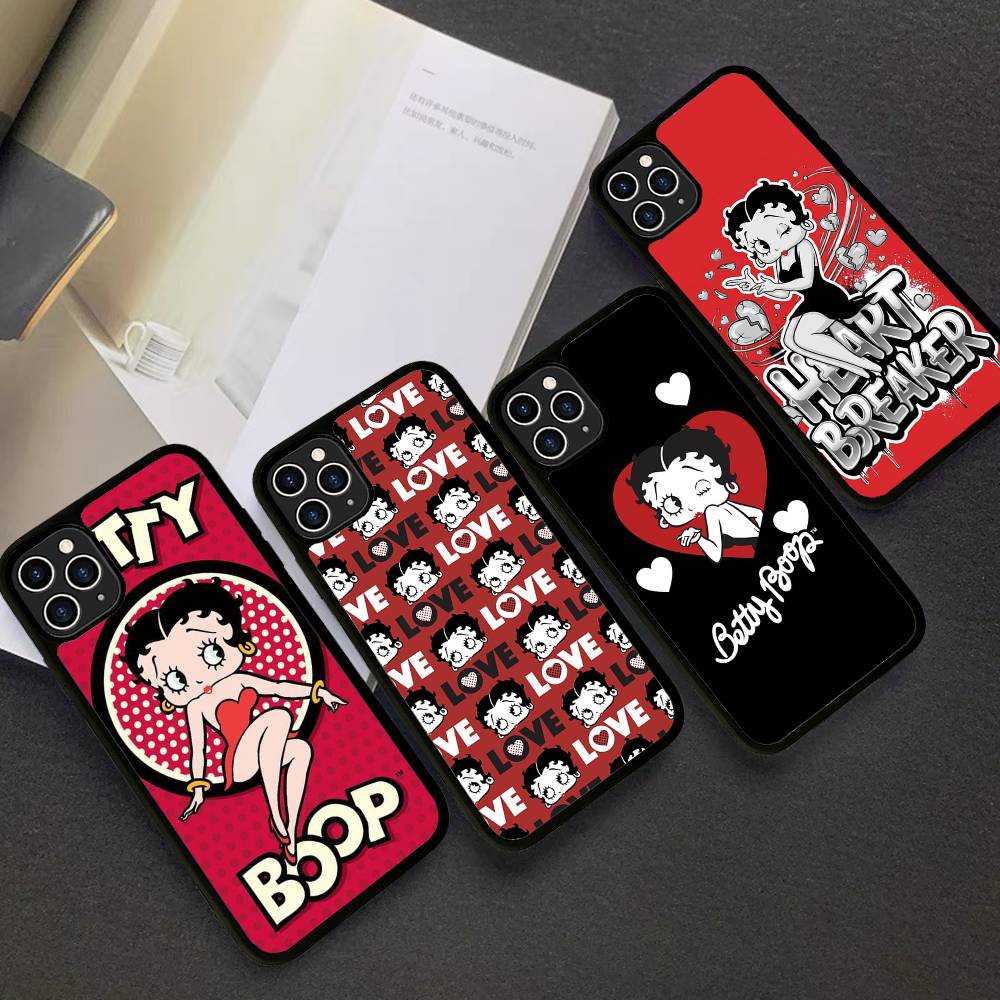 Animation B-Betty Boop PC+TPU Protective Phone Case For IPhone 17 16 Pro Max 15 Plus 14 13 12 11 Cover