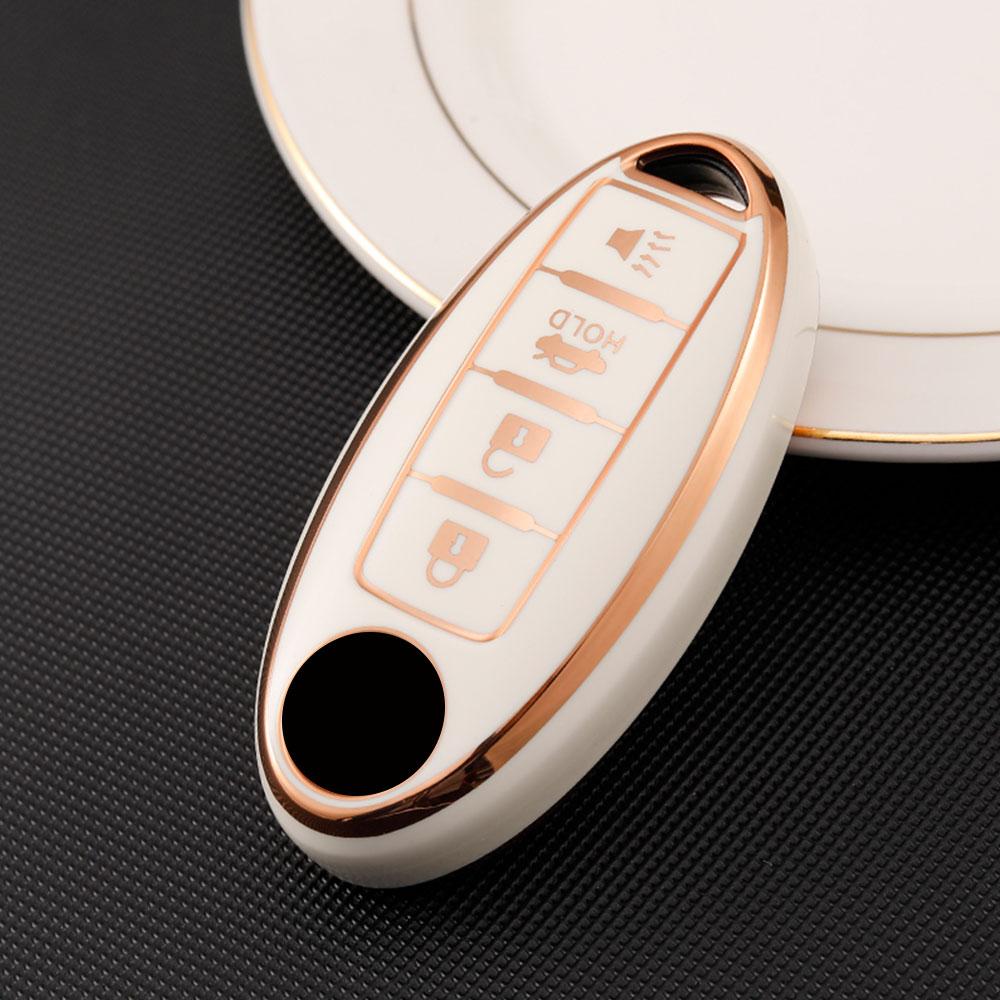 Car 4 Buttons TPU Key Case Cover Shell for Nissan Sentra Leaf Rogue Sunny Versa Patrol X-Trail Qashqai GT-R Kicks for Infiniti