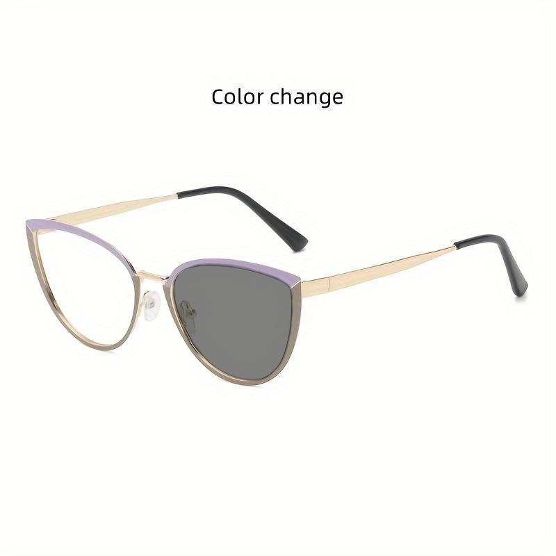 1Pcs 1 New High-End Elegant Personalized Anti Blue Light Glasses Metal Cat Eyes Frame Women'S Fashionable Glasses