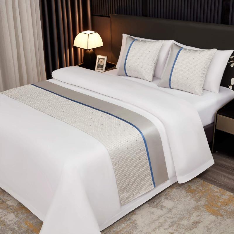 Light Luxury High-end Hotel Bed Flags Vintage Decorative Scarves Bedding Same Style Pillowcase European Style Wedding Room Home Decorat Bed Tail Towel