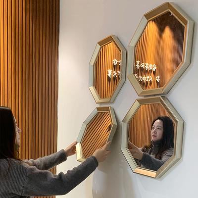 Restaurant Wall Decoration Acrylic Mirror Creative Pendant American Style Foyer Living Room Background Wall Decor Light Luxury