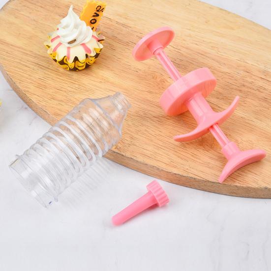 1 Set Pastry Nozzle Kit Food Grade Safe Pink DIY Baking Cake Decorating Syringe for Kitchen