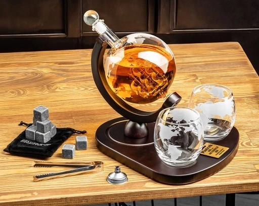 Zestaw Do Whisky Globus Z Grawerem Prezent Dla Taty Faceta 18-99 Urodziny