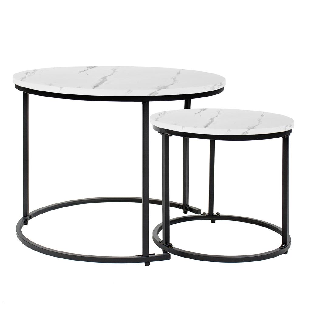 Round coffee tables, industrial, loft, glamour, table set, 60x60, 40x40